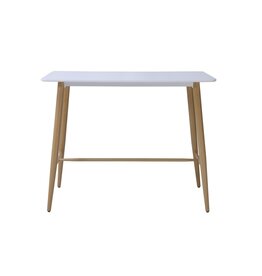 Table de bar en MDF et pieds métal peints par transfert thermique 120x60x97 Cm
