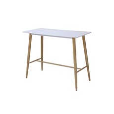 Table de bar en MDF et pieds métal peints par transfert thermique 120x60x97 Cm