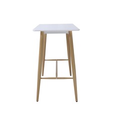 Table de bar en MDF et pieds métal peints par transfert thermique 120x60x97 Cm