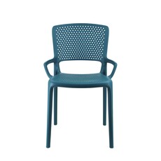 Chaise de table en résine avec accoudoirs