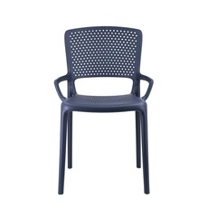 Chaise de table en résine avec accoudoirs