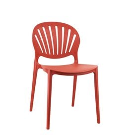 Chaise de table en résine dossier coquillage