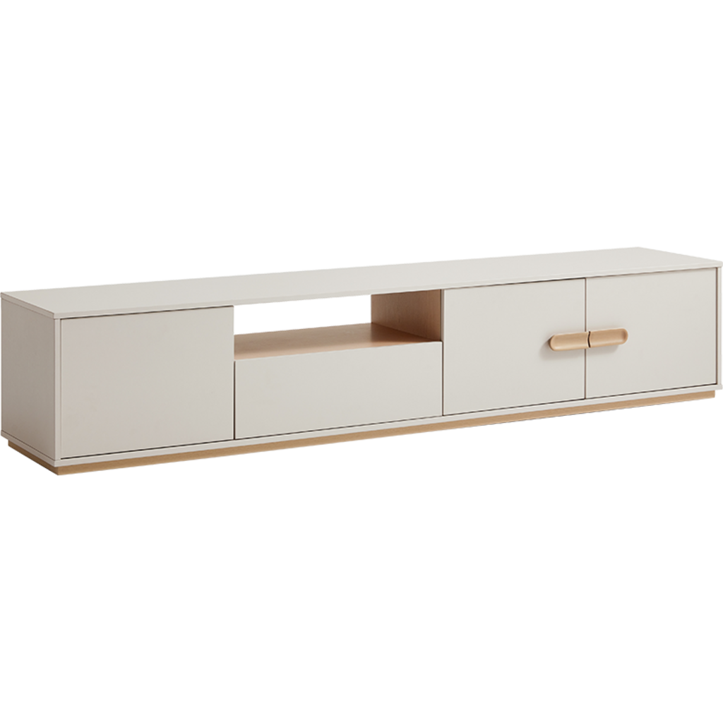 Meuble TV 3 portes 1 tiroir 180x41x40 cm Gris Bois