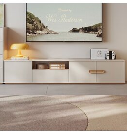 Meuble TV 3 portes 1 tiroir 180x41x40 cm Gris Bois