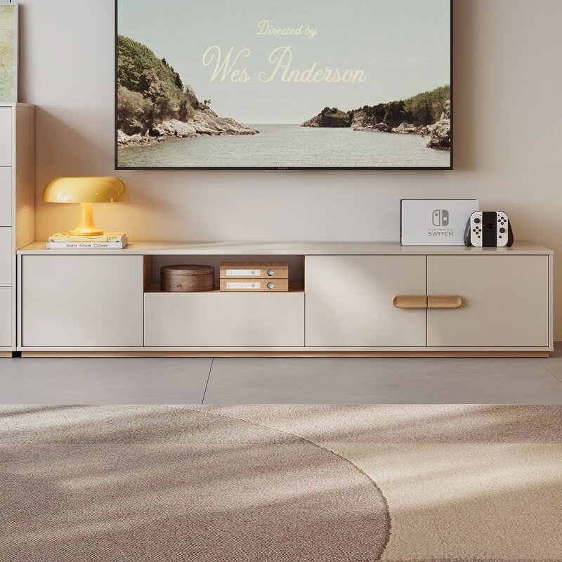 Meuble TV 3 portes 1 tiroir 180x41x40 cm Gris Bois