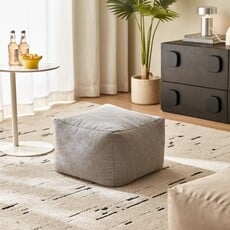 Pouf ottoman tissu 46x46x33 cm Gris