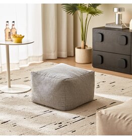 Pouf ottoman tissu 46x46x33 cm Gris