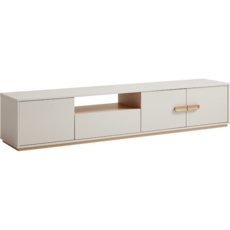 Meuble TV 3 portes 1 tiroir 200x41x40 cm Gris Bois