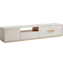 Meuble TV 3 portes 1 tiroir 200x41x40 cm Gris Bois