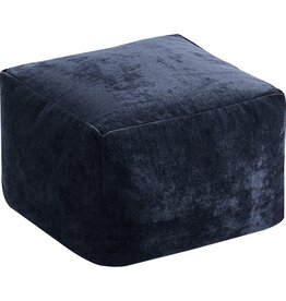 Pouf ottoman tissu 46x46x33 cm Bleu
