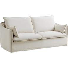 Canapé 3 places en tissu 222x96x92 cm Blanc