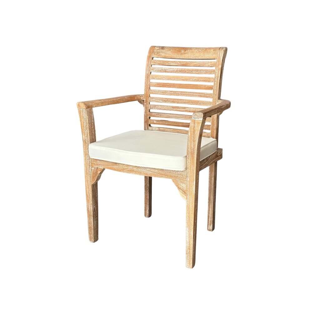 Chaise empilable avec accoudoirs et coussin Naturel (BT-091)