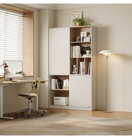 Armoire 2 portes coulissantes Gris clair