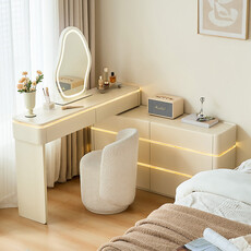 Coiffeuse 6 tiroirs 180x30x77cm Blanc