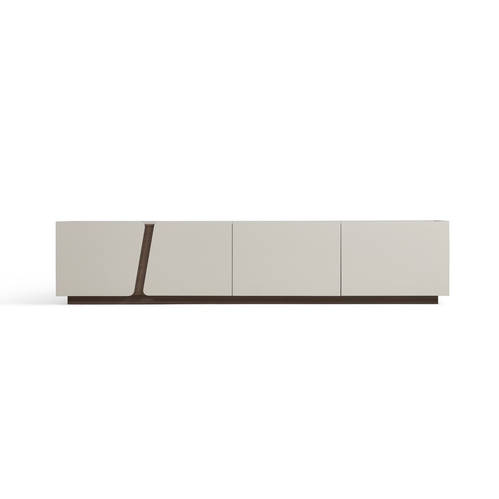 Meuble TV 4 tiroirs 200x41x43 cm Blanc et Gris