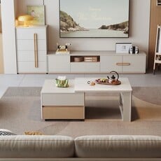 Table basse ajustable 125x60x46 cm Gris