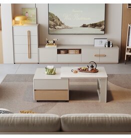 Table basse ajustable 125x60x46 cm Gris