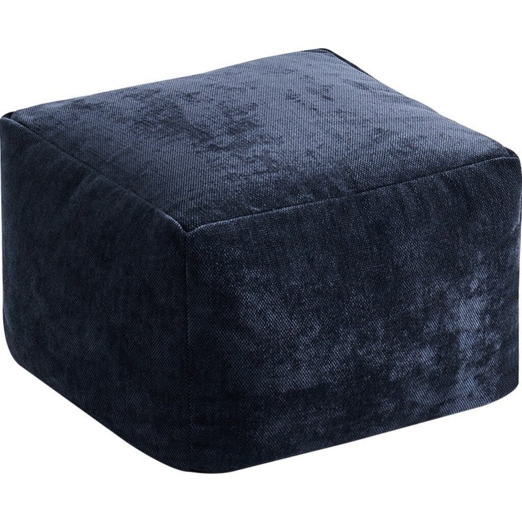 Pouf ottoman tissu 46x46x33 cm Bleu