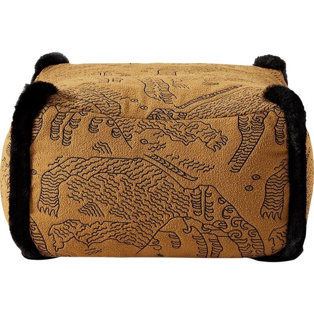 Pouf repose-pieds carré Jaune