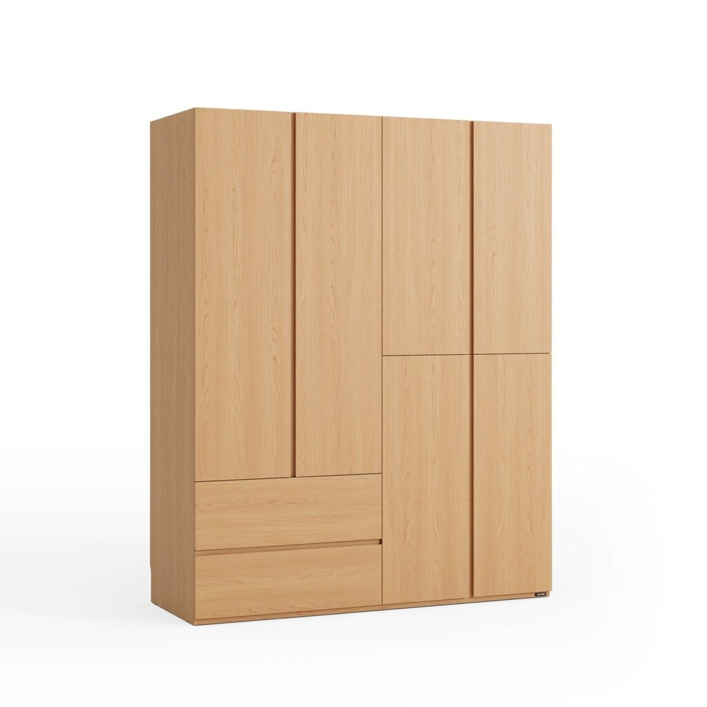 Armoire 4 portes 2 tiroirs 158x59x200 cm Bois