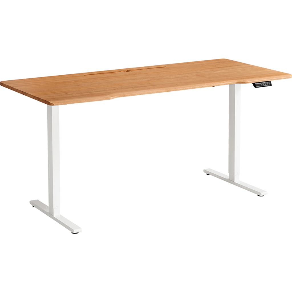 Bureau assis-debout électrique 180x80x71 cm Blanc Bois