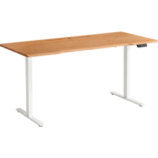 Bureau assis-debout électrique 180x80x71 cm Blanc Bois