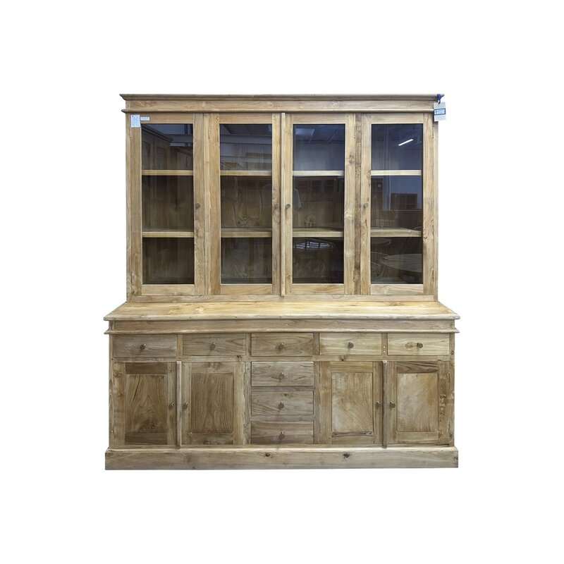 Vaisselier en 2 parties 184x40/62x200 Cm Brut