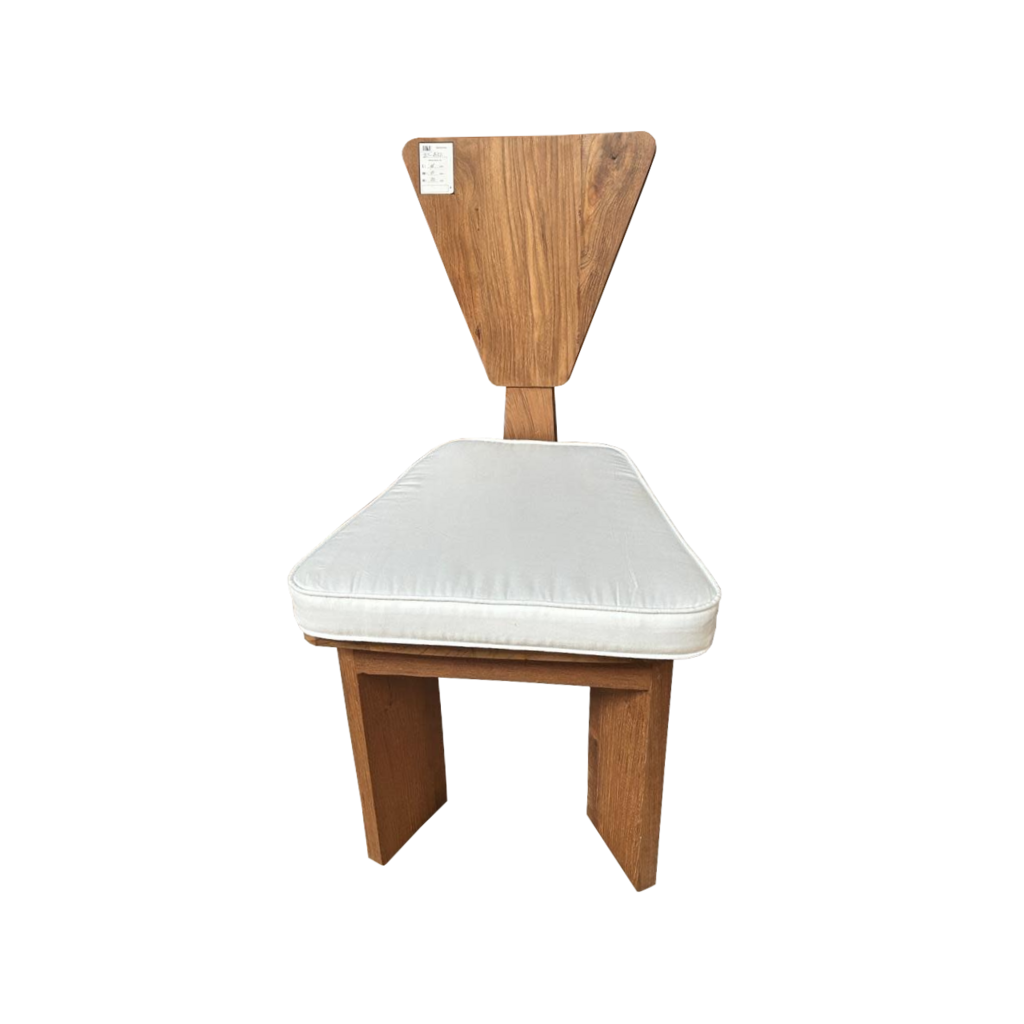 Chaise triangle en teck avec coussin 45x58x90 Cm Brut WB