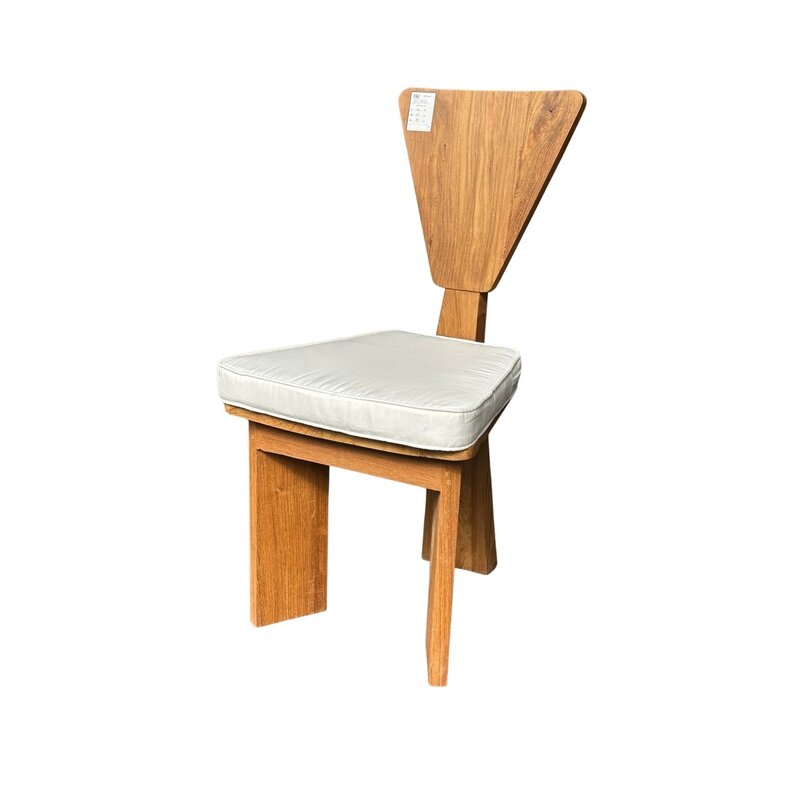 Chaise triangle en teck avec coussin 45x58x90 Cm Brut WB