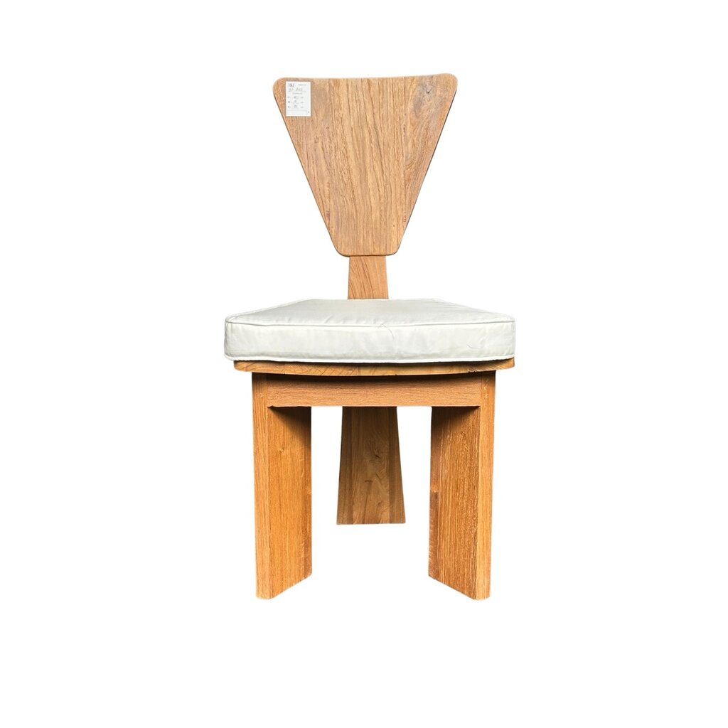 Chaise triangle en teck avec coussin 45x58x90 Cm Brut WB