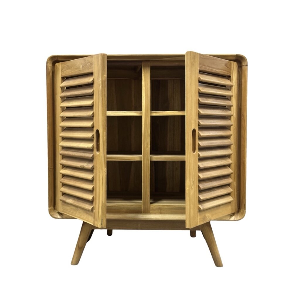 Buffet 2 portes teck 85x40x90 cm Waxed