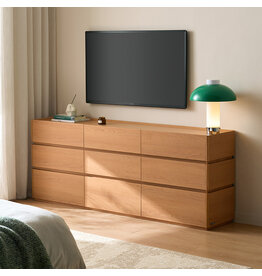 Buffet 9 tiroirs 180 cm - Bois