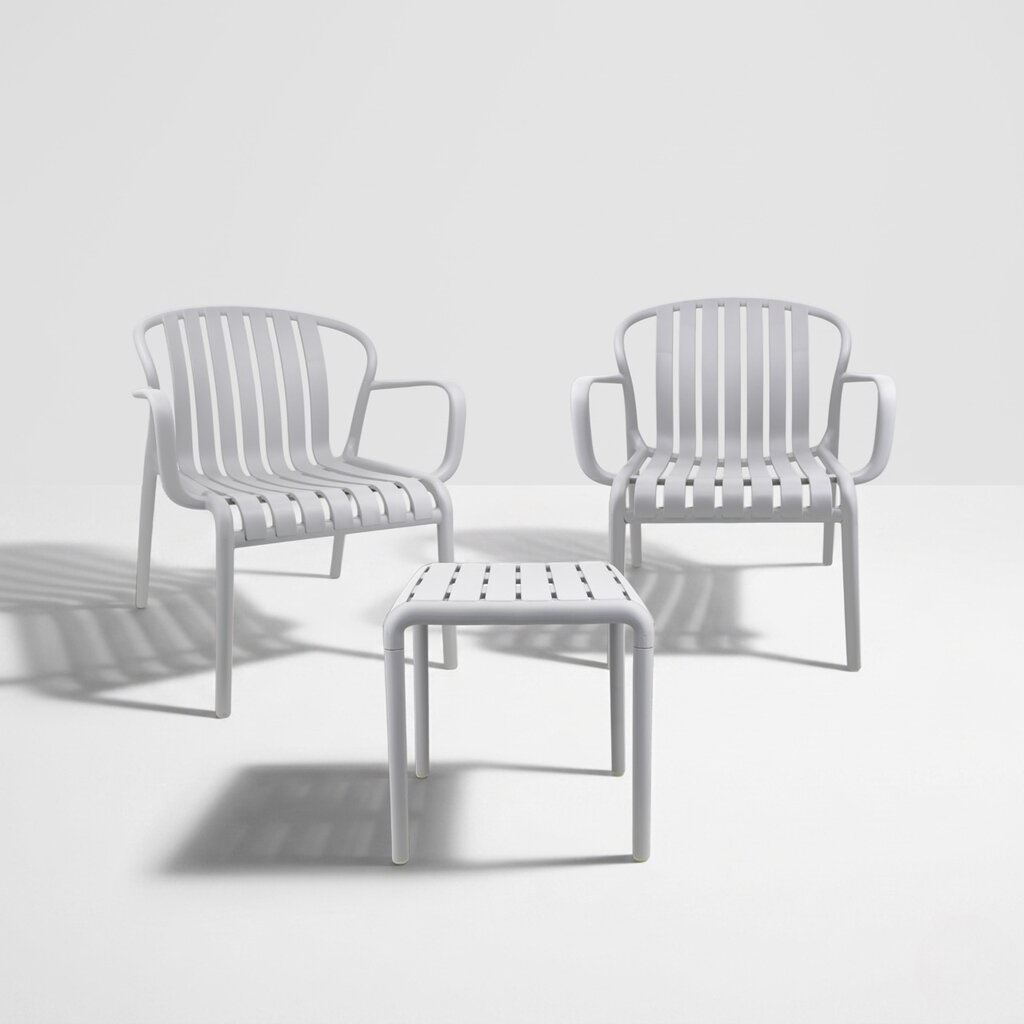 Papenoo - Ensemble 2 fauteuils 1 table Light Gris (66010)