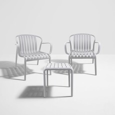 Papenoo - Ensemble 2 fauteuils 1 table Light Gris (66010)