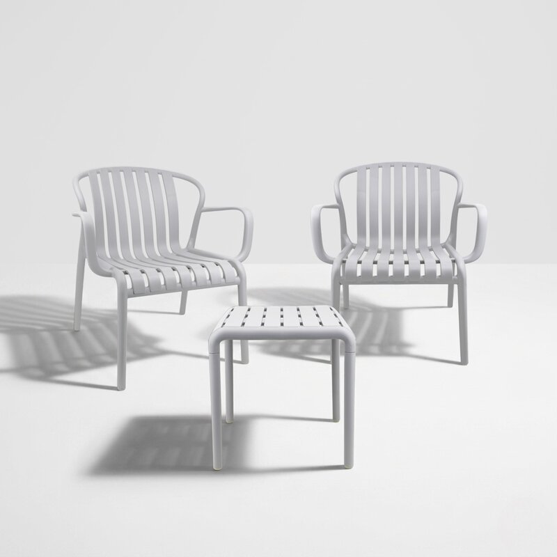 Papenoo - Ensemble 2 fauteuils 1 table Light Gris (66010)
