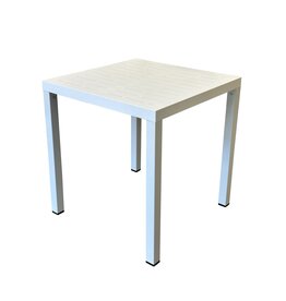 Nova - Table plateau en résine et pieds en aluminium Beige (31852)