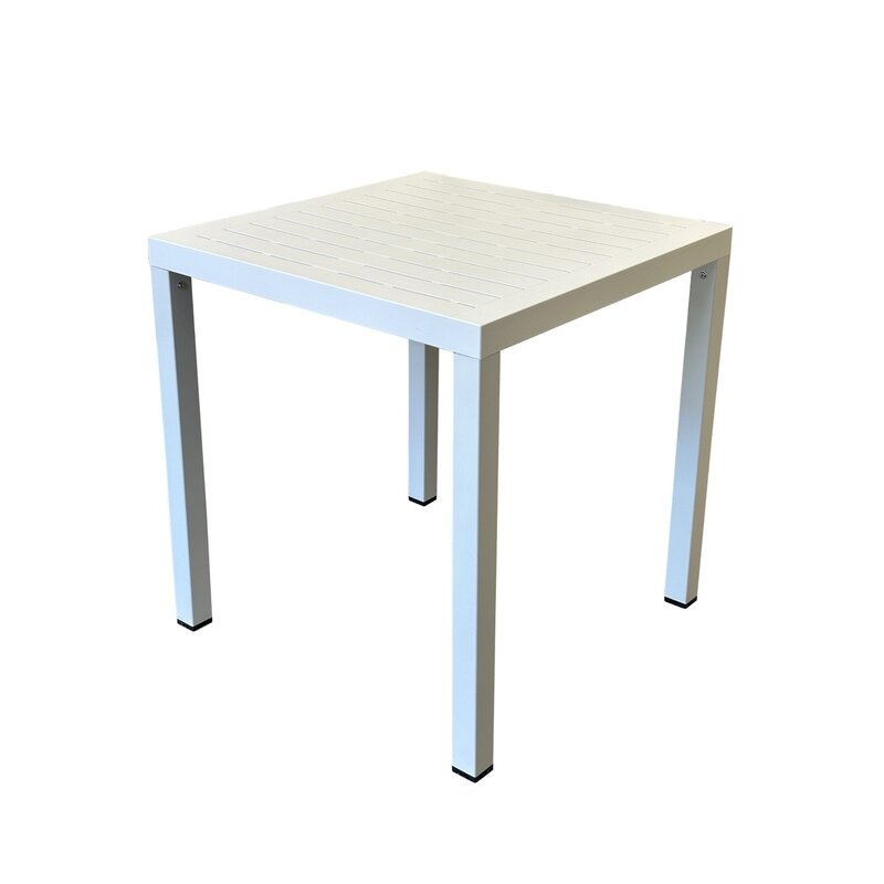 Nova - Table plateau en résine et pieds en aluminium Beige (31852)