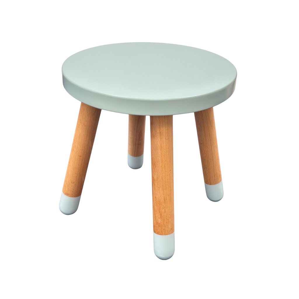 Tabouret rond pour enfant MDF + Hêtre 28x28x26 Cm Bleu