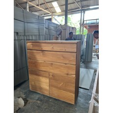 Mendos - Buffet 3 tiroirs 2 portes 110x40x120 cm Brut