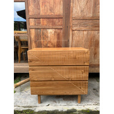 Commode 3 tiroirs 95x50x95 cm Brut WB