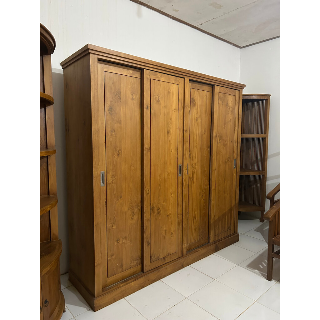 Armoire-penderie 4 portes coulissantes 200x55x200 cm Naturel