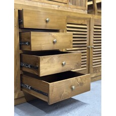 Krepyak - Buffet en teck 4 portes 4 tiroirs 250x45x85 cm Brut WB