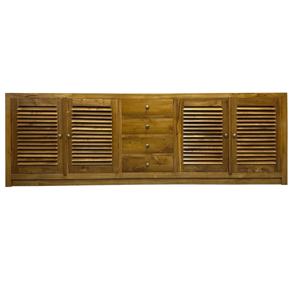 Krepyak - Buffet en teck 4 portes 4 tiroirs 250x45x85 cm Brut WB
