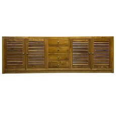 Krepyak - Buffet en teck 4 portes 4 tiroirs 250x45x85 cm Brut WB