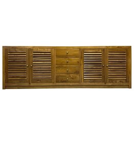 Krepyak - Buffet en teck 4 portes 4 tiroirs 250x45x85 cm Brut WB