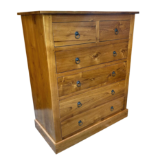 Commode 6 tiroirs 89x40x110 Cm Naturel