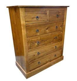 Commode 6 tiroirs 89x40x110 Cm Naturel