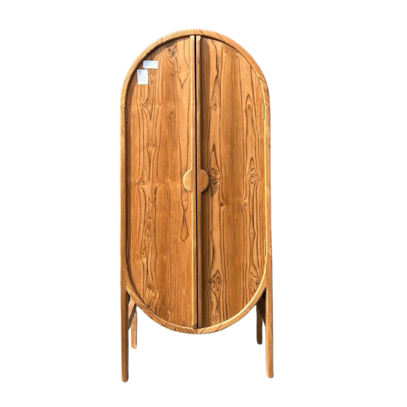 Round - Armoire 2 portes 70x35x160 Cm Brut WB