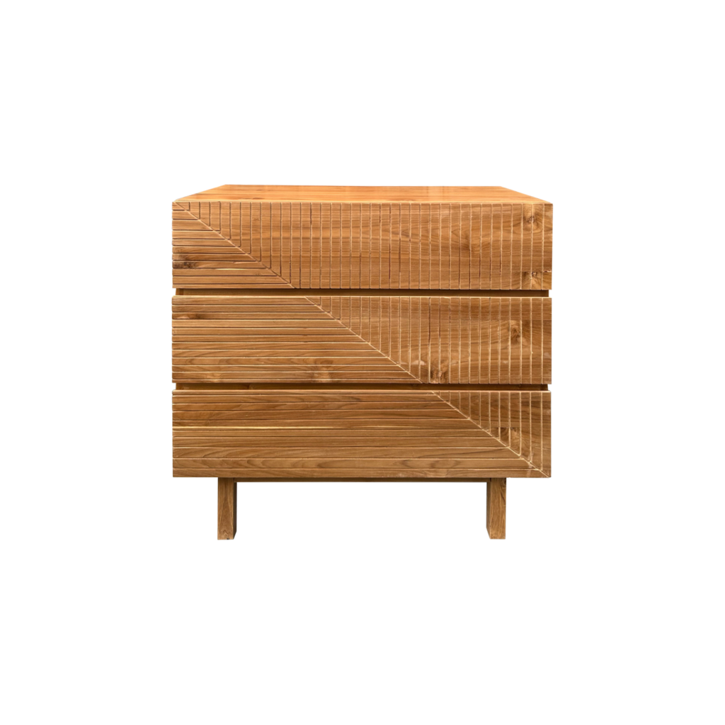 Commode 3 tiroirs 95x50x95 cm Brut WB