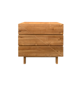 Commode 3 tiroirs 95x50x95 cm Brut WB
